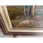 Средна картина масло на платно Испания , уникална двойна рамка трезор - 3588
